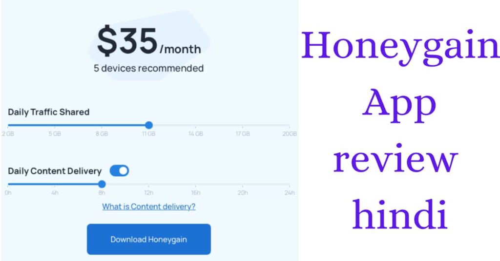 Honeygain app review in hindi